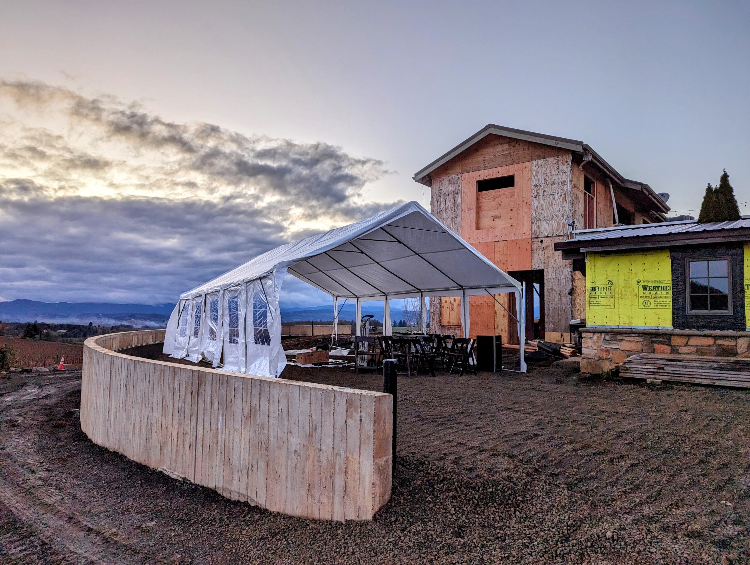 Tent tasting during renovations.