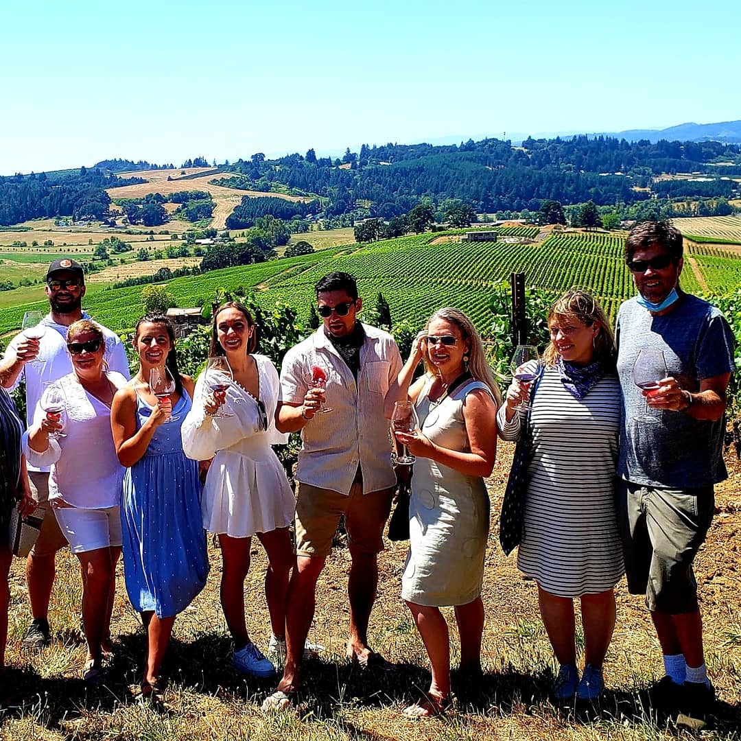 Guided vineyard tour.